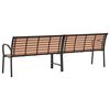 vidaXL Patio Bench Brown 90.9" Wood and Powder-coated Steel