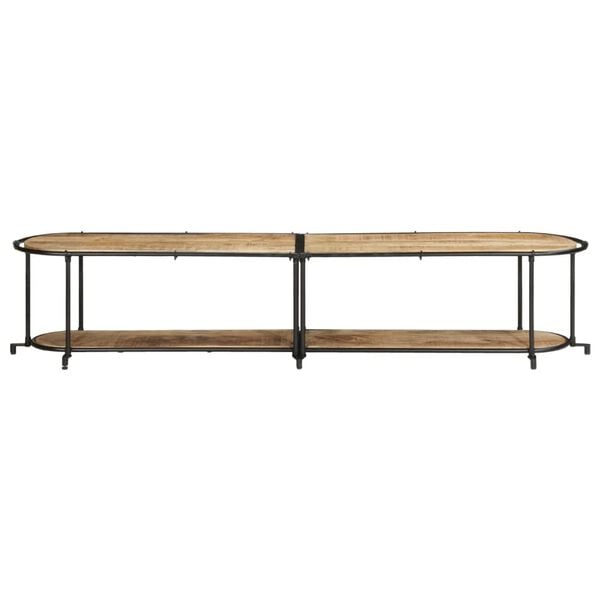 vidaXL TV Cabinet Brown and black Solid rough mango wood, iron TV Cabinet