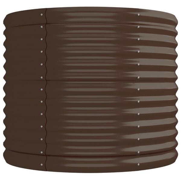 vidaXL Garden Raised Bed Brown Powder-coated steel Large