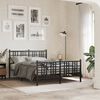 vidaXL Bed Frame Black Steel Full Bed Frame Rectangular Traditional