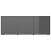 vidaXL TV Cabinet High Gloss Grey Engineered Wood Compact TV Cabinet