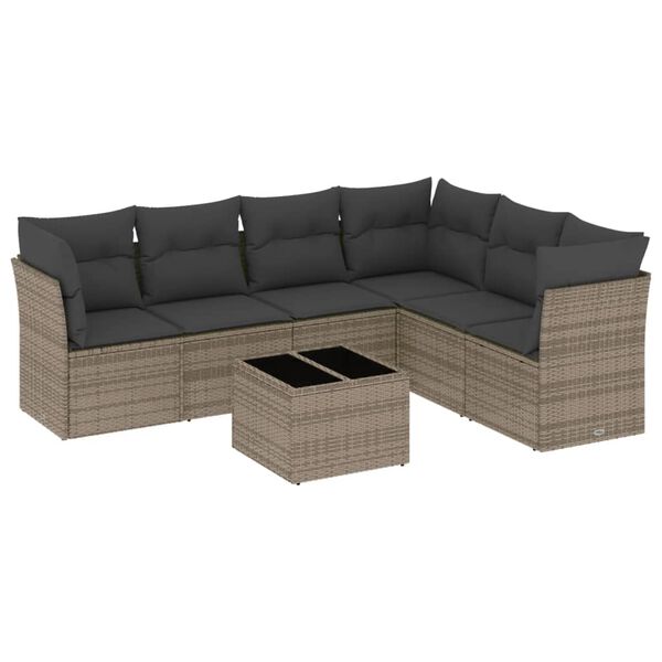 vidaXL Garden Sofa Set Grey