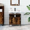 vidaXL Bathroom Sink Cabinet Smoked oak Engineered wood, powder-coated steel