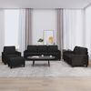 vidaXL Sofa Set Black Faux Leather 4 Piece Sofa Set Sofa Set