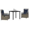 vidaXL Garden Dining Set 3 pcs Gray poly rattan