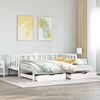 vidaXL Daybed With Trundle White Solid pine wood 31.5 x 79 in