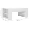 vidaXL Coffee Table High gloss white Engineered wood 39.4x23.6x16.5 in