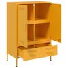 vidaXL Highboard Mustard Yellow Cold-rolled Steel 26.8x15.4x40.0 in