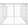 vidaXL Dog Kennel Silver Galvanized steel, PE 130.9 ft&sup2; Durable