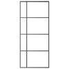 vidaXL Sliding Door Frosted ESG Glass and Aluminum 35.4"x80.7" Black