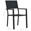vidaXL Garden Chair Set of 4 Black HDPE 4 chairs Durable