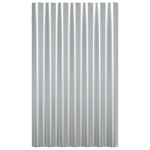 vidaXL Roof Panels 36 pcs Galvanized Steel Silver 23.6"x14.2"