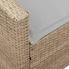 vidaXL Patio Sofa 5-Seater with Cushions Beige Poly Rattan