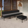 vidaXL Garden Lounge Set Black PE Rattan Medium Modular