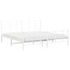 vidaXL Bed Frame White Powder-Coated Steel Full Bed Frame Rectangular