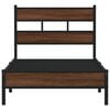 vidaXL Bed Frame Brown Oak Engineered wood and steel Twin Bed Frame
