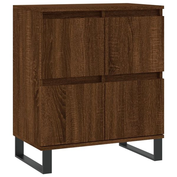vidaXL Sideboard Brown Oak Engineered Wood, Iron Buffet Rectangular