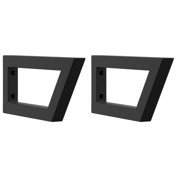 vidaXL Shelf Brackets for Washbasin 2 pcs Black Trapezium Steel