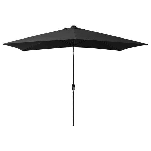 vidaXL Garden Parasol Black Polyester 6.6 x 9.8 ft Foldable