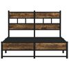 vidaXL Bed Frame Smoked oak Steel, Engineered wood Small Double