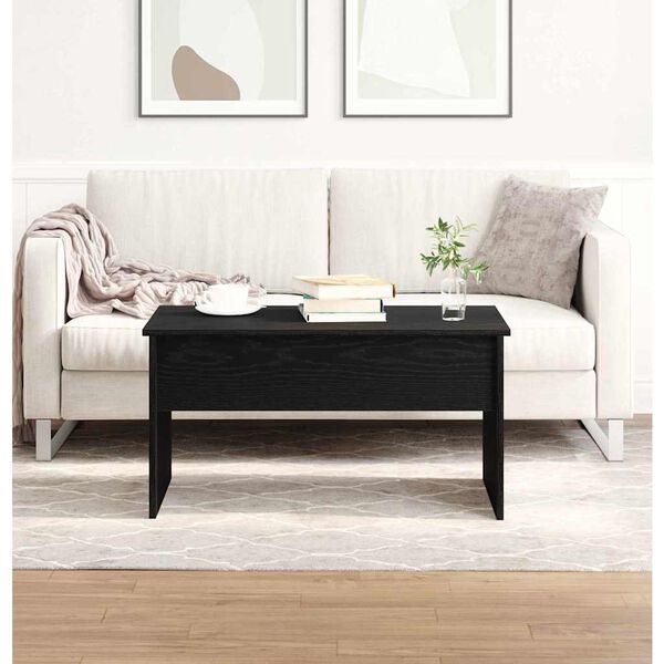 vidaXL Coffee Table Black Oak 31.50 x 19.88 x 16.34 in Engineered Wood