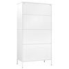 vidaXL Wardrobe White Steel Medium Height-Adjustable Shelves Wardrobe