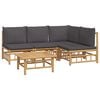 vidaXL Garden Lounge Set Dark Grey Bamboo, Fabric (100% polyester)