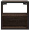 vidaXL Wall-mounted Bedside Cabinet Brown oak Engineered wood, Metal
