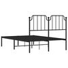 vidaXL Metal Bed Frame without Mattress with Headboard Black 47.2"x74.8"