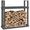 vidaXL Firewood Rack Grey 43.3x13.8x42.7" Solid Wood Pine