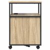 vidaXL Cabinet with Charging Station with Wheel Sonoma Oak