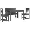 vidaXL Garden Dining Set Grey Solid Pine Wood 71.7 x 32.5 x 29.9 in