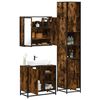vidaXL Bathroom Furniture Set Smoked Oak Engineered wood, metal, glass