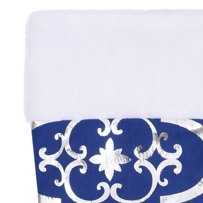 vidaXL Luxury Christmas Tree Skirt with Sock Blue 48" Fabric