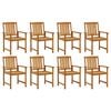 vidaXL Garden Chair Set of 8 Grey Solid acacia wood Standard