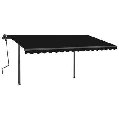 vidaXL Manual Retractable Awning with LED 13.1'x9.8' Anthracite