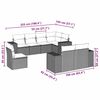 vidaXL Garden Sofa Set Light grey PE rattan, powder-coated steel, polyester