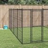vidaXL Dog Kennel Black Powder-coated steel Large Durable Dog Kennel