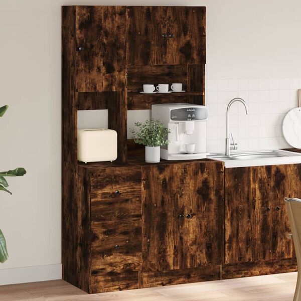 vidaXL Kitchen Cabinet Smoked Oak Engineered Wood Large Kitchen Cabinet