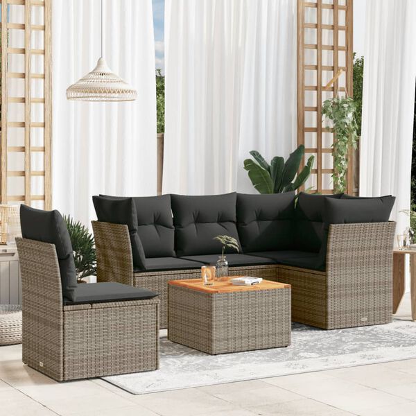 vidaXL Garden Sofa Set Grey, Dark Grey