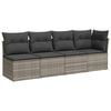 vidaXL Garden Sofa Set Gray PE rattan Large Adjustable Armrests