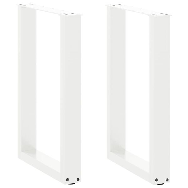 vidaXL Coffee Table Leg Set of 2 White Powder-Coated Steel Medium