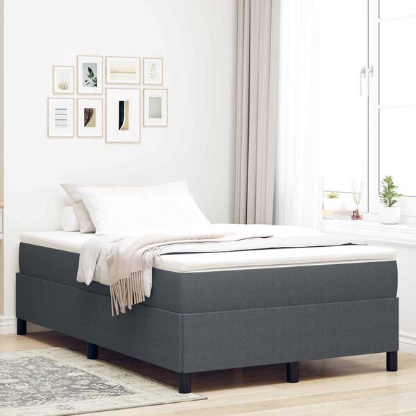 vidaXL Bed Frame Dark gray 47.2" x 74.8" Corduroy fabric