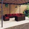 vidaXL Garden Lounge Set Brown, Cinnamon Red