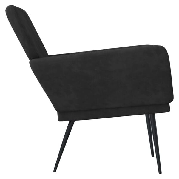 vidaXL Armchair Black Velvet, Metal, Plywood Standard Ergonomic