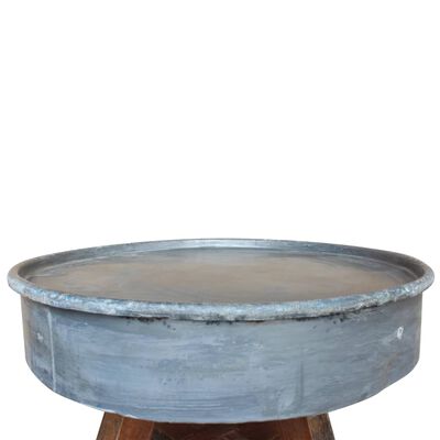 vidaXL Coffee Table Solid Reclaimed Wood 23.6"x17.7" Silver