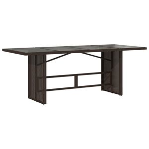 vidaXL Garden Table Brown PE rattan 74.8 x 31.5 x 29.1 in Durable