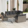 vidaXL Garden Sofa Set Grey PE rattan Large Modular Garden Sofa Set