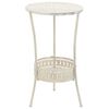 vidaXL Table White Metal Small Bistro Table Round Vintage
