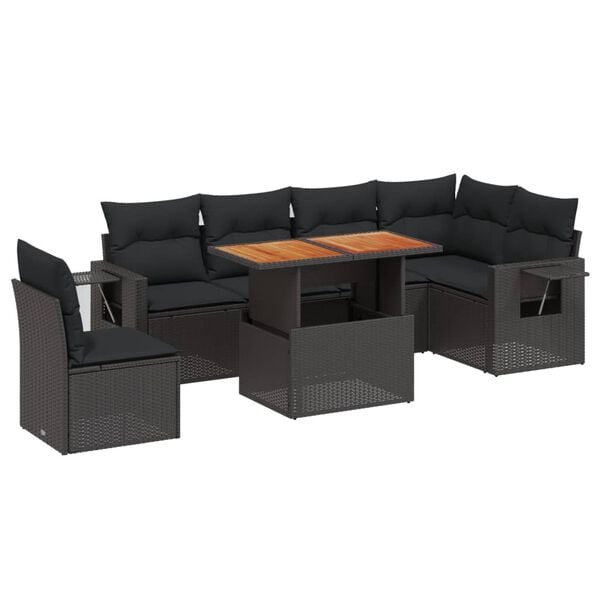 vidaXL Garden Sofa Set Black